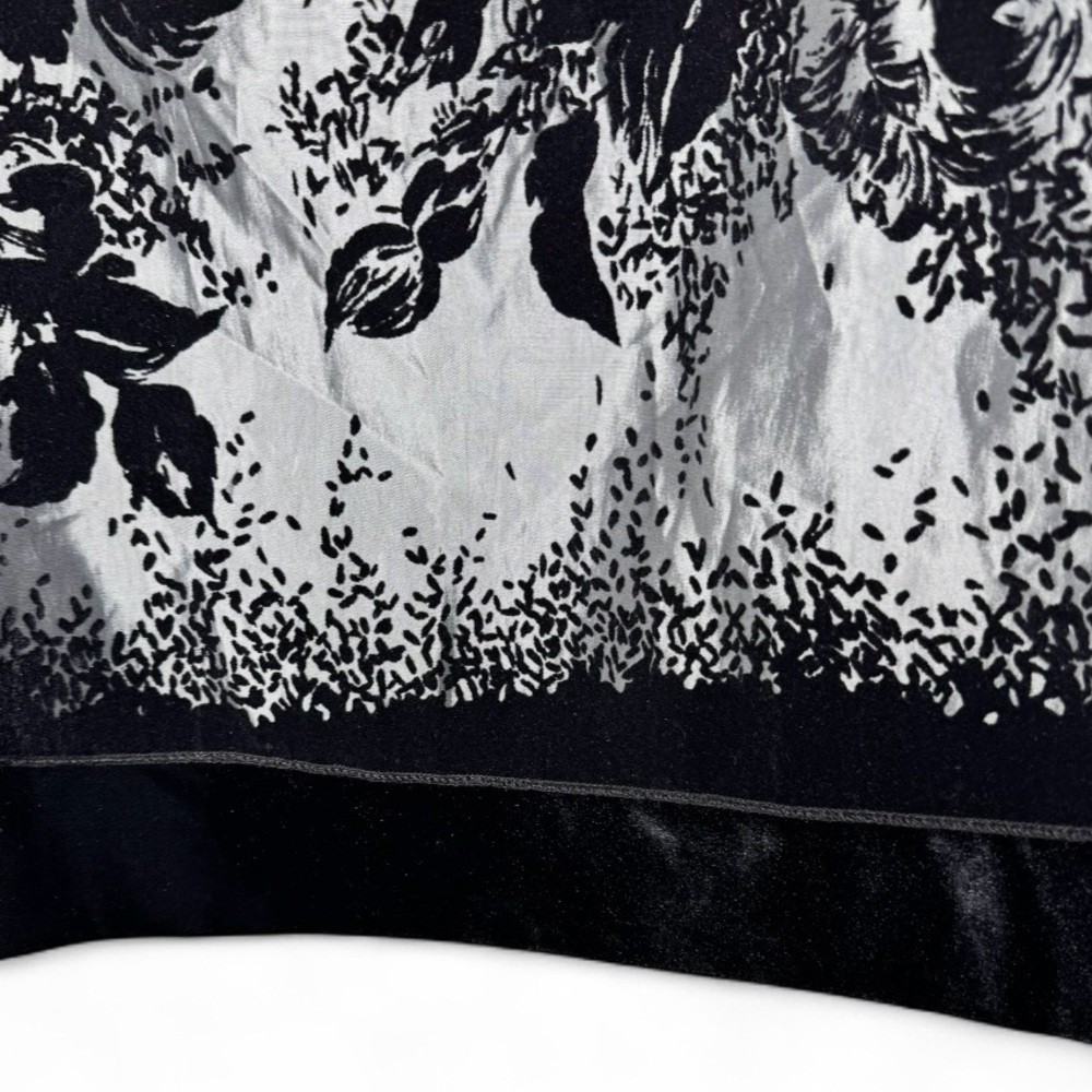 MSK Silver Black Velvet Floral Skirt XL – Holiday Party Dress Midi - Picture 6 of 12